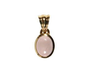 Gold filled hanger rozenkwarts | ovaal 10 x 8 mm Gold filled hanger rozenkwarts | ovaal 10 x 8 mm