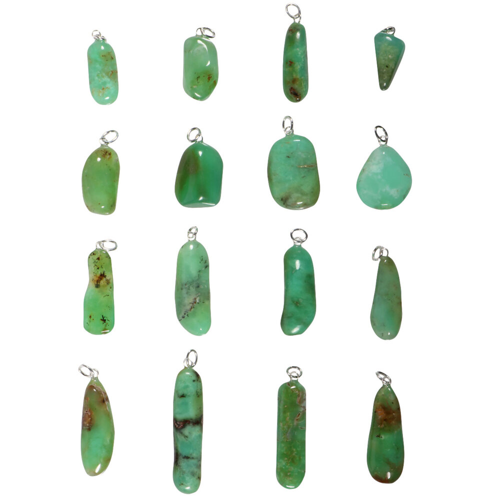 Chrysopraas hanger met zilveren oogje Chrysopraas hanger met zilveren oogje