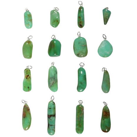 Chrysopraas hanger met zilveren oogje Chrysopraas hanger met zilveren oogje