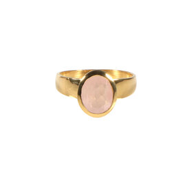 Gold filled ring rozenkwarts maat 18 1/2 | ovaal facet 10 x 8 mm Gold filled ring rozenkwarts maat 18 1/2 | ovaal facet 10 x 8 mm
