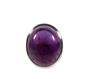 Zilveren ring amethist maat 18 (verstelbaar)| ovaal 2,3 x 1,8 cm Zilveren ring amethist maat 18 (verstelbaar)| ovaal 2,3 x 1,8 cm
