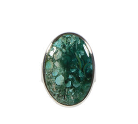 Zilveren ring gem silica maat 18 1/2 | ovaal 2,7 x 1,8 cm Zilveren ring gem silica maat 18 1/2 | ovaal 2,7 x 1,8 cm
