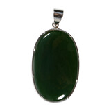 Zilveren hanger jade | ovaal 4,1 x 2,7 cm Zilveren hanger jade | ovaal 4,1 x 2,7 cm