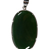 Zilveren hanger jade | ovaal 4,1 x 2,7 cm