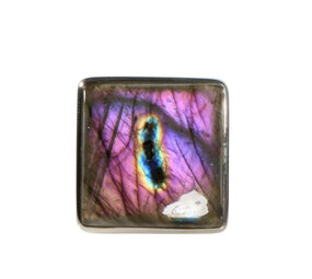 Zilveren ring labradoriet maat 18 (verstelbaar) | vierkant 2,2 x 2,2 cm Zilveren ring labradoriet maat 18 (verstelbaar) | vierkant 2,2 x 2,2 cm