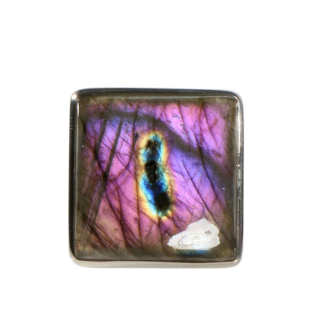 Zilveren ring labradoriet maat 18 (verstelbaar) | vierkant 2,2 x 2,2 cm Zilveren ring labradoriet maat 18 (verstelbaar) | vierkant 2,2 x 2,2 cm