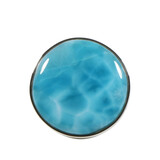 Zilveren ring larimar maat 20 (verstelbaar) | rond 2,7 cm