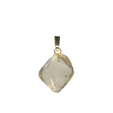 Labradoriet (goud) hanger getrommeld met 14k gouden oogje