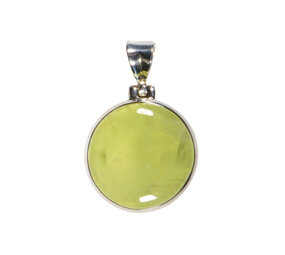 Zilveren hanger prehniet | rond 2,6 cm Zilveren hanger prehniet | rond 2,6 cm