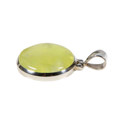 Zilveren hanger prehniet | rond 2,6 cm Zilveren hanger prehniet | rond 2,6 cm