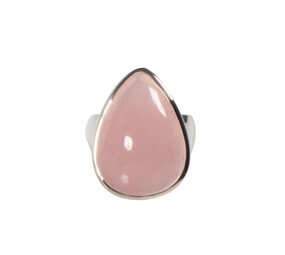 Zilveren ring rozenkwarts maat 18 1/2 | druppel 2,4 x 1,8 cm Zilveren ring rozenkwarts maat 18 1/2 | druppel 2,4 x 1,8 cm