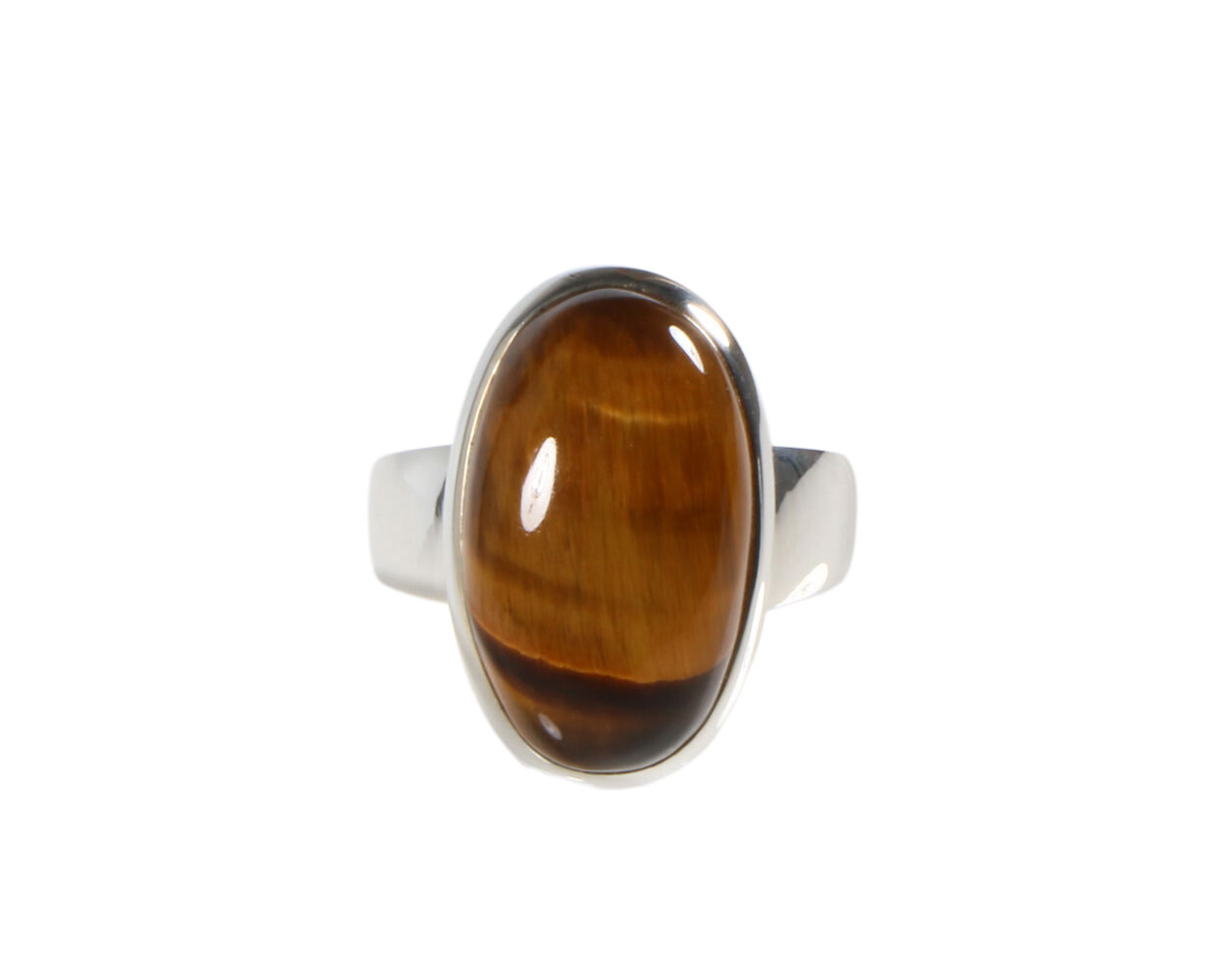 Zilveren ring tijgeroog maat 19 1/2 | ovaal 2,2 x 1,3 cm Zilveren ring tijgeroog maat 19 1/2 | ovaal 2,2 x 1,3 cm