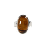 Zilveren ring tijgeroog maat 19 1/2 | ovaal 2,2 x 1,3 cm Zilveren ring tijgeroog maat 19 1/2 | ovaal 2,2 x 1,3 cm