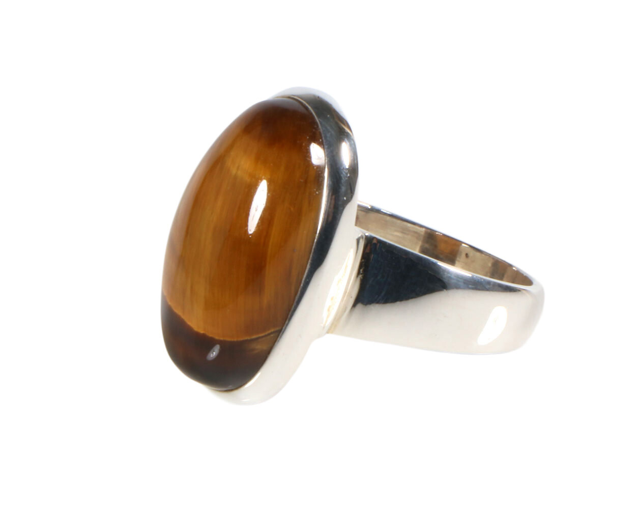 Zilveren ring tijgeroog maat 19 1/2 | ovaal 2,2 x 1,3 cm Zilveren ring tijgeroog maat 19 1/2 | ovaal 2,2 x 1,3 cm