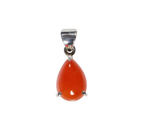 Zilveren hanger carneool druppel gezet 1,5 x 1 cm Zilveren hanger carneool druppel gezet 1,5 x 1 cm