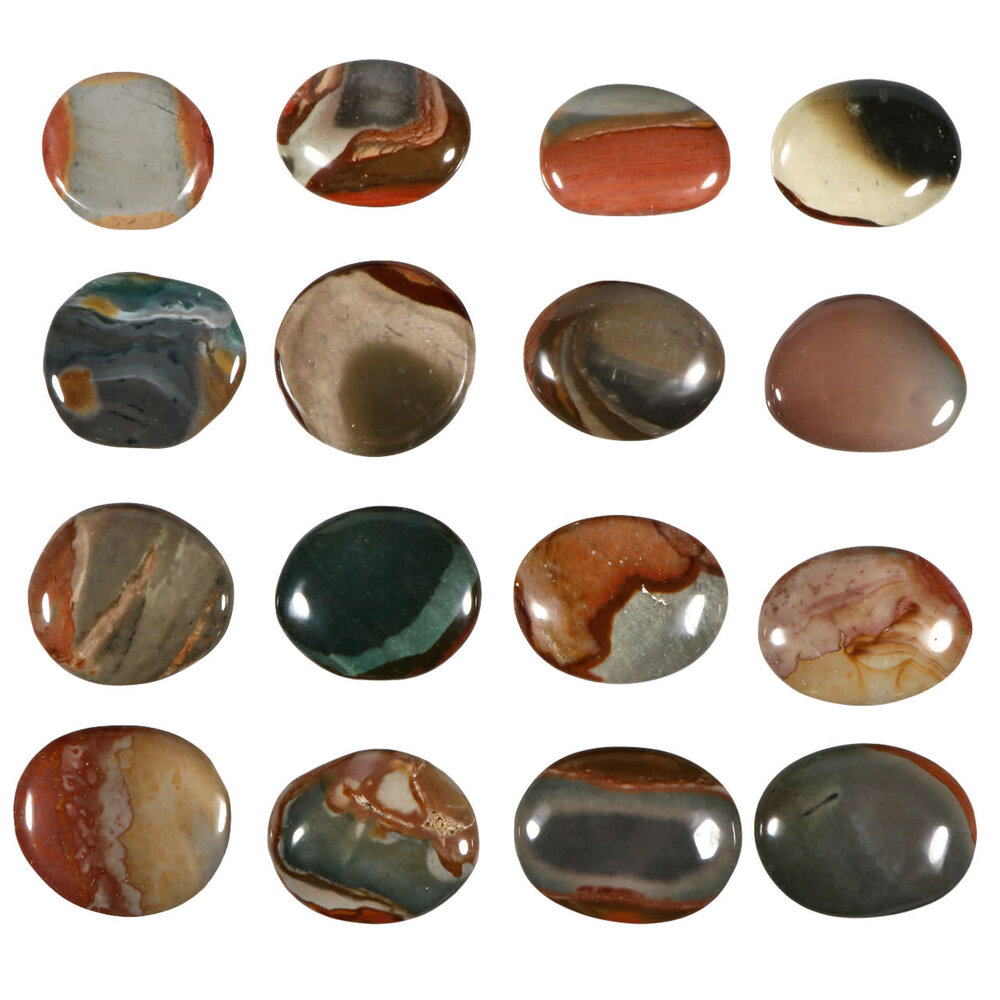 Jaspis (polychroom) steen plat gepolijst