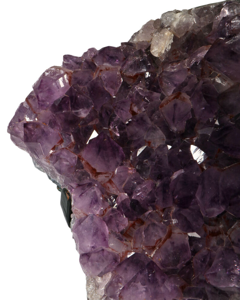 Amethist cluster met hematiet 22 x 21 x 7 cm / 3170 gram | op standaard