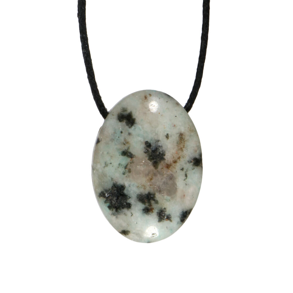 Amazoniet met toermalijn hanger doorboord Amazoniet met toermalijn hanger doorboord