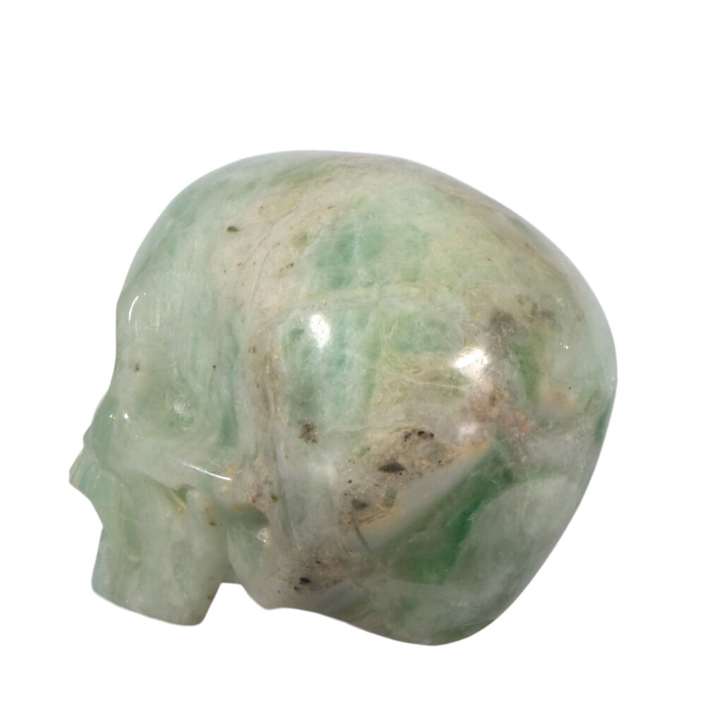 Fluoriet kristallen schedel 7,5 x 6 x 4,5 cm | 325 gram