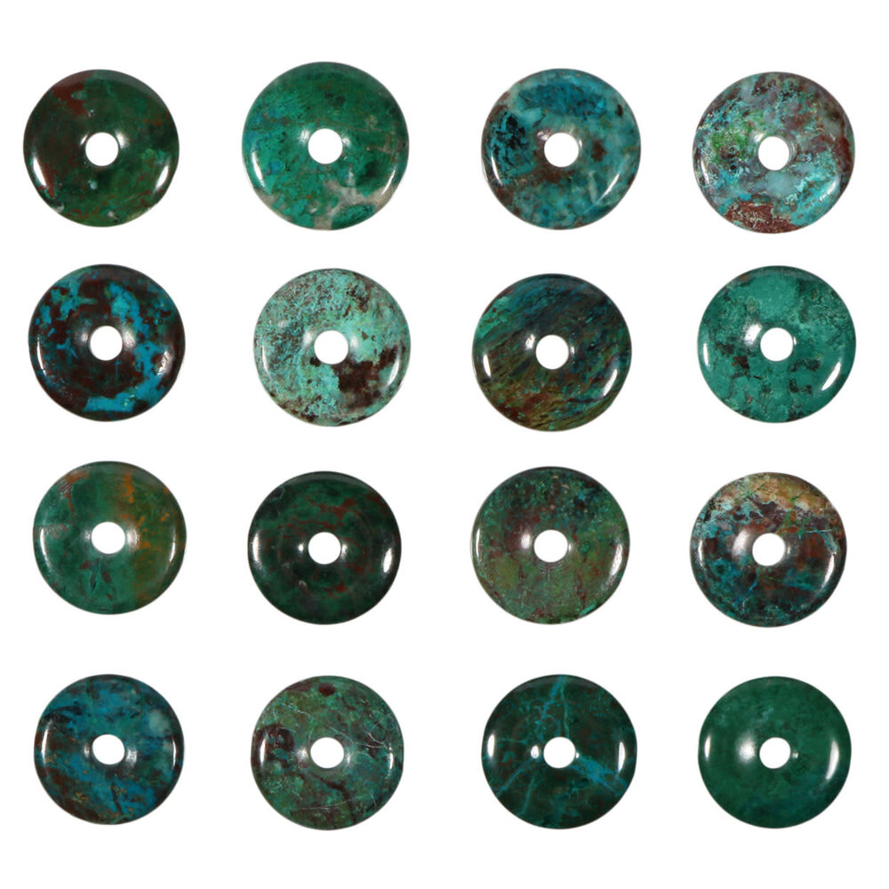 Chrysocolla hanger donut 2,9 - 3,2 cm Chrysocolla hanger donut 2,9 - 3,2 cm