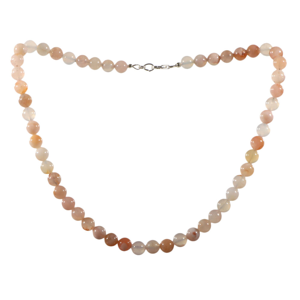 Agaat (bloem) ketting 8 mm kralen Agaat (bloem) ketting 8 mm kralen