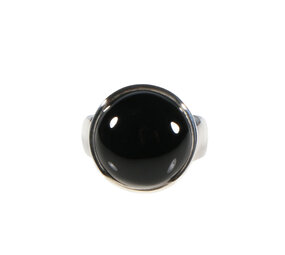 Zilveren ring onyx maat 17 1/2 | rond 1,6 cm Zilveren ring onyx maat 17 1/2 | rond 1,6 cm