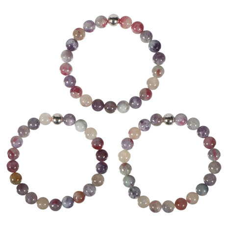 Toermalijn (roze) met lepidoliet (unicorn stone) armband 20 cm | 8 mm kralen Toermalijn (roze) met lepidoliet (unicorn stone) armband 20 cm | 8 mm kralen