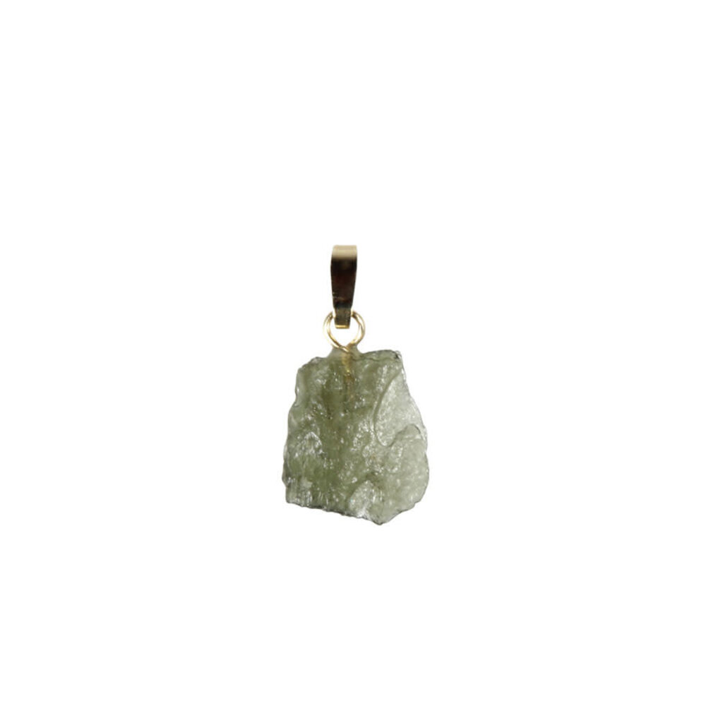 Moldaviet hanger ruw met 14k gouden oogje | 0,3 - 0,7 gram Moldaviet hanger ruw met 14k gouden oogje | 0,3 - 0,7 gram