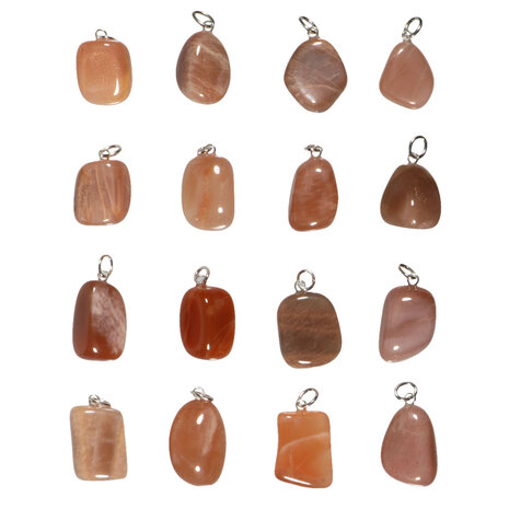 Maansteen (roze) hanger met zilveren oogje Maansteen (roze) hanger met zilveren oogje