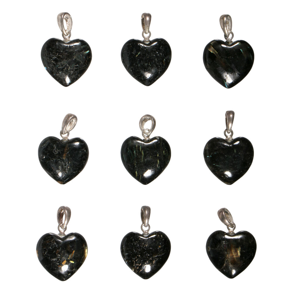 Nuummiet hanger hart 15 mm met zilveren oogje