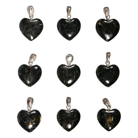 Nuummiet hanger hart 15 mm met zilveren oogje