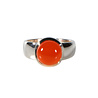 Zilveren ring carneool maat 17 1/2 | rond 1 cm Zilveren ring carneool maat 17 1/2 | rond 1 cm