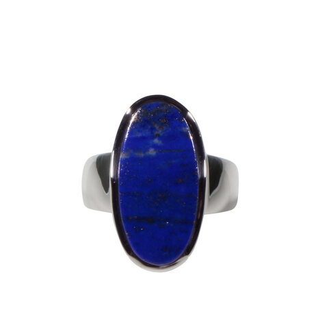 Zilveren ring lapis lazuli maat 19 | ovaal 2,3 x 1,1 cm Zilveren ring lapis lazuli maat 19 | ovaal 2,3 x 1,1 cm