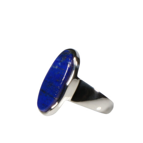 Zilveren ring lapis lazuli maat 19 | ovaal 2,3 x 1,1 cm Zilveren ring lapis lazuli maat 19 | ovaal 2,3 x 1,1 cm