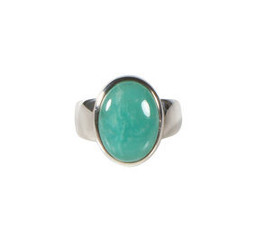 Zilveren ring amazoniet maat 18 1/2 | ovaal 1,6 x 1,2 cm (2) Zilveren ring amazoniet maat 18 1/2 | ovaal 1,6 x 1,2 cm (2)