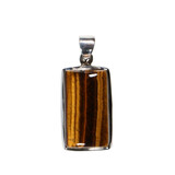 Zilveren hanger tijgeroog | rechthoek 2,5 x 1,4 cm Zilveren hanger tijgeroog | rechthoek 2,5 x 1,4 cm