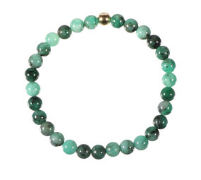 Smaragd armband met 14k gouden kraal | 6 mm