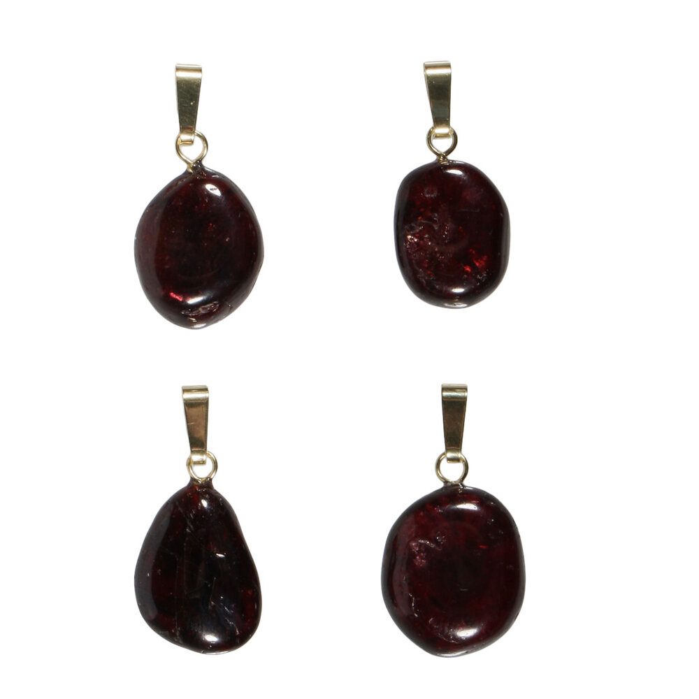 Granaat hanger met 14k gouden oogje Granaat hanger met 14k gouden oogje