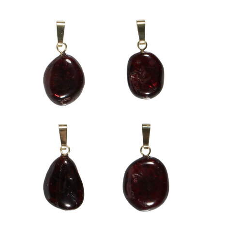 Granaat hanger met 14k gouden oogje Granaat hanger met 14k gouden oogje