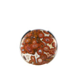 Zilveren ring versteend palm hout maat 18 | rond 1,9 cm (1) Zilveren ring versteend palm hout maat 18 | rond 1,9 cm (1)