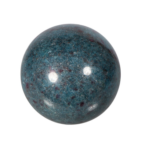Robijn in kyaniet bol 59 mm | 385 gram Robijn in kyaniet bol 59 mm | 385 gram