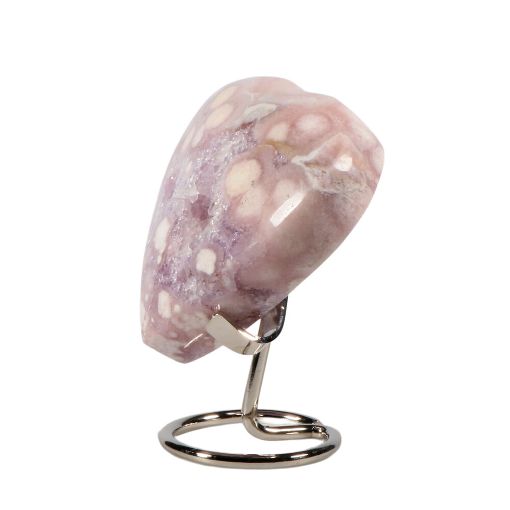 Amethist (roze) hart op standaard 10 x 9 x 4 cm | 448 gram