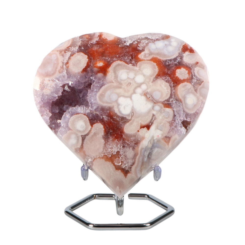 Amethist (roze) hart op standaard 12 x 12 x 4 cm | 799 gram Amethist (roze) hart op standaard 12 x 12 x 4 cm | 799 gram
