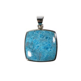 Zilveren hanger apatiet | vierkant 2,2 x 2,2 cm Zilveren hanger apatiet | vierkant 2,2 x 2,2 cm