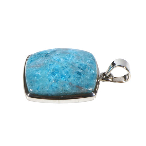 Zilveren hanger apatiet | vierkant 2,2 x 2,2 cm