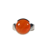 Zilveren ring carneool maat 19 | rond 1,4 cm Zilveren ring carneool maat 19 | rond 1,4 cm