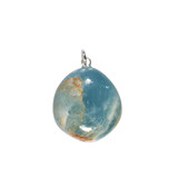 Aragoniet (blauw) hanger met zilveren oogje