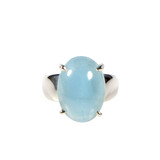 Zilveren ring aquamarijn maat 17 1/2 | ovaal gezet 1,8 x 1,2 cm Zilveren ring aquamarijn maat 17 1/2 | ovaal gezet 1,8 x 1,2 cm