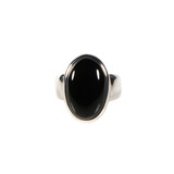 Zilveren ring onyx maat 17 | ovaal 1,8 x 1,1 cm