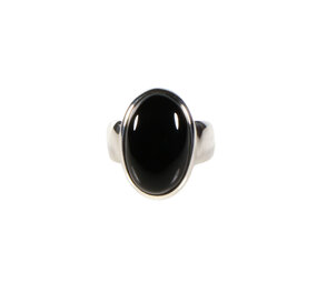 Zilveren ring onyx maat 17 | ovaal 1,8 x 1,1 cm